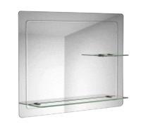 soak Specchio di Design per Bagno con Mensole in Vetro, da Parete, 800 x 600 mm