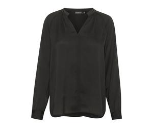 Soaked in Luxury - Blusa nera a maniche lunghe con scollo a V - - Blouses & Shirts - Donna - Nero - XS