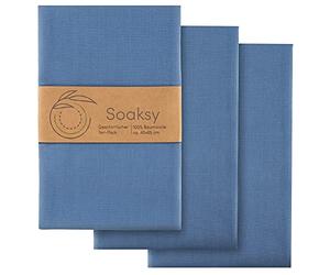 Soaksy Set di 3 strofinacci - 65 x 45 cm - 100% cotone - ca. 220 g/mq - blu