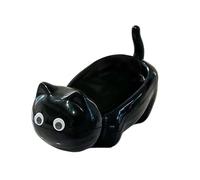 Soap Dish, Showering Handwash Holder, Non Slip Cat Shape Design with Built in Drain Base, Bath Bar Case for Bathroom, Shower, Sink, Countertop, Storage Use, Color Cream or Black