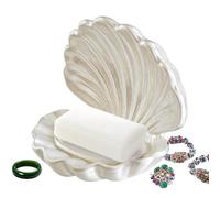 Soap Dish Tray, Self Draining Holder, Shell Design Organizer, Bathroom Kitchen Storage Rack for Sink Shower Countertop Home Travel Hotel Dorm Apartment Use Soap Bar Drying Hygiene Accessory 3.94in
