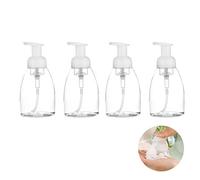 Soap Dispenser Pump Bottles 300 ml Dispenser Transparent Storage BottleTrasparente Doccia Foaming Bottiglia Foaming Sapone Distributori for Foam Emulsion Hand Washing Liquid Soap Shampoo（4 pezzi）