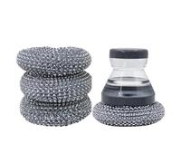 Soap Dispensing Palm Scrubber -Soap Dispenser Scrub Brush Refillable Heavy Duty Tool | Dish Cleaner Brush With Śoap Dispenser - For Pots Pans Counter Elderly Home Cooks Busy Parents Professionals