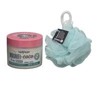 Soap Glory Body Care | Magnifi-Coco Body Scrub 300 ml | Esfoliante e levigante con spugna per il corpo di bellezza gratuita (qualsiasi colore)