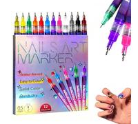 soap nails smalto,set di 12 penne colorate per nail art, penna per graffiti per unghie,0.5mm 3D Nail Art Pen, Set di Penne per Unghie, French Nail Point Punteggiatura Penna Disegno Pittura-1pcs