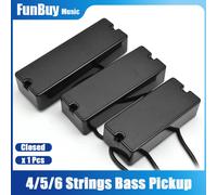 Soapbar sigillato a 4/5/6 corde Pickup per basso a 2 fori Pickup Humbucker a doppia bobina a 5 corde Magnete in ceramica Nero