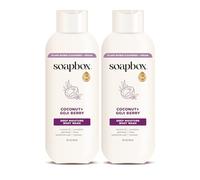 Soapbox Bagnoschiuma, sapone liquido per il corpo al cocco e bacche di goji, sapone idratante con burro di karité, confezione da 2 flaconi di sapone vegano, 590 ml ciascuno