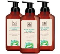 Soapbox - Sapone schiumoso per mani, acqua di aloe e salvia, bottiglie con pompa da 11 once, 3 pezzi, schiuma idratante con aroma delicato
