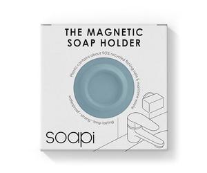 Soapi - Portasapone galleggiante magnetico blu chiaro - Supporto magnetico da parete per colla per sapone - Portasapone magnetico sostenibile senza fori