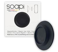 Soapi - Portasapone galleggiante magnetico nero - Supporto magnetico da parete per colla per sapone - Portasapone magnetico sostenibile senza fori