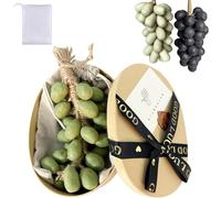 Soaprella Graperie Artisan Soaps, Grape Shaped Soap, Handmade Middle Eastern Grape Soap Bunch, Face Body Bath Grapes Bunch Soap for Shower (Green-40grapes)