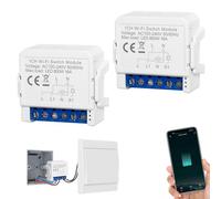 SOARFLY 2PC Interruttore WiFi Alexa, Interruttore Smart Wifi 2.4GHz, Interruttore Alexa Luci Smart Home, DIY Mini Smart Switch Con Smart Life Tuya APP, Interruttore WiFi 1 via/2 vie, Vocale/Timer