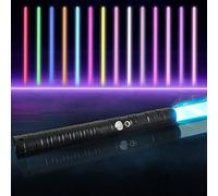 SOARFLY Spada Laser, 14 Colori Ricaricabile sciabola Supporto Pesante duellante, sabole Laser in Lega di Alluminio per Halloween Compleanno Festa di Natale Regalo (78 cm Nero)