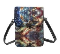 Soaring Eagle Piccola borsa a tracolla da donna, mini borsa a tracolla con scomparti per carte di credito, borsa per cellulare, nero