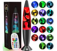 Soarling 13,5" Lampada a Liquido Art Deco, Telecomando 17 Cambio Colori Luci Notturne, Lampada Atmosfera Retro per Decorazione Camera da Letto, Regalo per Bambini/Adulti a Natale, Festa (Nero)