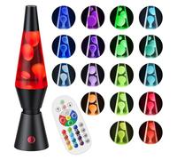 Soarling 14,5" Lampada a Liquido Art Deco, Telecomando 17 Cambio Colori Luci Notturne, Lampada Atmosfera Retro per Decorazione Camera da Letto, Regalo per Bambini/Adulti a Natale, Festa (Nero)