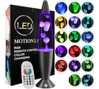 Soarling 16" Lampada a Liquido Art Deco, Telecomando 17 Cambio Colori Luci Notturne, Lampada Atmosfera Retro per Decorazione Camera da Letto, Regalo per Bambini/Adulti a Natale, Festa (Nero)