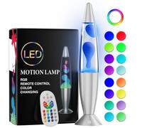 Soarling 16" Lampada a Liquido Art Deco, Telecomando 17 Cambio Colori Luci Notturne, Lampada Atmosfera Retro per Decorazione Camera da Letto, Regalo per Bambini/Adulti a Natale, Festa (Argento)