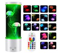 Soarling Lampada per gelatine, lampada da lume di gelatina con 17 colori e 4 modalità, lampada per acquario del serbatoio di gelatina con telecomando, bianco