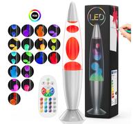 Soarling Lampadalava con Cambio Colore a 17 Colori, 13,5" Lampada Bottiglia con Telecomando, Lavalamp per Bambini e Adulti, Illuminazione Decor per Natale, Compleanno, Festa, Argento