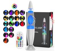 Soarling Lampadalava con Cambio Colore a 17 Colori, 16" Lampada Bottiglia con Telecomando, Lavalamp per Bambini e Adulti, Illuminazione Decor per Natale, Compleanno, Festa, Argento