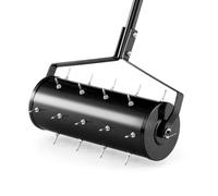 SOARS Arieggiatore per Prato a Rullo 44/53 cm, Aeratore Rullo da Giardino Manuale con Chiodi da 3,5 cm, in Metallo Antiruggine con Manico, Ideale per Prato, Orto e Terreno (44 x 130 cm, Nero)