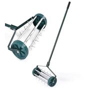 SOARS Arieggiatore per Prato a Rullo Manuale, Aeratore con Ruote da Giardino con Chiodi da 3 cm, Scarificatore a Mano in Metallo, Ideale per Prato, Orto e Terreno (45 x 127 cm)