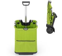 SOARS Carrello da spesa 50 l, carrello della spesa pieghevole, con barra telescopica e ruote e 2 tasche anteriori, Cahrge Massimo 35 kg, per Supermercati, Fiere, Stand di vendita
