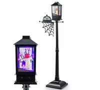 SOARS Decorazione Halloween, lampada da terra 155 cm con ragnatela, fantasma di zucca, 6 colori di luce, musica, effetto neve, decorazione Halloween interni esterni, per casa, giardino, ufficio