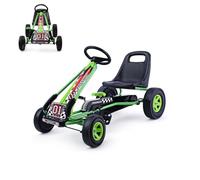 SOARS Go Kart a Pedali per Bambini, Macchina per Bambini con Sedili Regolabili in 2 Posizioni e 4 Ruote Antisdrucciolo, Carico 30 kg, per Bambini di 3 Anni + (Verde, 101 x 61 x 62 cm)