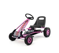 SOARS Go Kart a Pedali per Bambini, Macchina per Bambini con Sedili Regolabili in 2 Posizioni e 4 Ruote Antisdrucciolo, Carico 30 kg, per Bambini di 3 Anni + (Rosa, 101 x 61 x 62 cm)