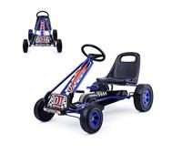 SOARS Go Kart a Pedali per Bambini, Macchina per Bambini con Sedili Regolabili in 2 Posizioni e 4 Ruote Antisdrucciolo, Carico 30 kg, per Bambini di 3 Anni + (Blu, 101 x 61 x 62 cm)