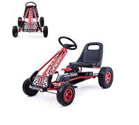 SOARS Go Kart a Pedali per Bambini, Macchina per Bambini con Sedili Regolabili in 2 Posizioni e 4 Ruote Antisdrucciolo, Carico 30 kg, per Bambini di 3 Anni + (Rosso, 101 x 61 x 62 cm)