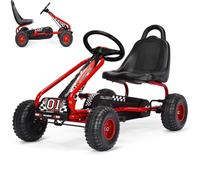 SOARS Go Kart a Pedali per Bambini, Macchina per Bambini con Sedili Regolabili in 2 Posizioni e 4 Ruote Antisdrucciolo, Carico 30 kg, per Bambini di 3 Anni + (Rosso, 92 x 50 x 53 cm)