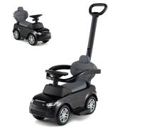 SOARS Macchina Cavalcabile per Bambini 1-3 Anni, Cavalcabile Bambino 3 in 1, Pignée Amovibile, Guida Realistica con Volante, Clacson, Musica, Carico 25 kg, Ruote Antiscivolo, Regali Bambini (Nero)