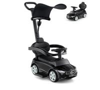 SOARS Macchina Cavalcabile per Bambini con Licenza Mercedes-Benz 3 in 1, Capote Regolabile, Guida Realistica con Volante e Clacson, Capacità di Carico 25 KG, per Bambine e Bambini 1-3 Anni (Nero)
