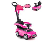 SOARS Macchina Cavalcabile per Bambini con Licenza Mercedes-Benz 3 in 1, Capote Regolabile, Guida Realistica con Volante e Clacson, Capacità di Carico 25 KG, per Bambine e Bambini 1-3 Anni (Rosa)