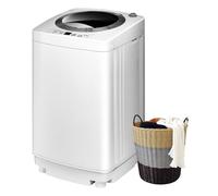 SOARS Mini lavatrice con centrifuga, lavatrice completamente automatica fino a 3,5 kg, lavatrice a 6 modelli, pompa di scarico, display, lavatrice Toploader, 43 x 43 x 75 cm, bianco