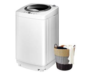 SOARS Mini lavatrice con centrifuga, lavatrice completamente automatica fino a 3,5 kg, lavatrice a 6 modelli, pompa di scarico, display, lavatrice Toploader, 43 x 43 x 75 cm, bianco