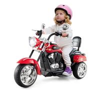 SOARS Moto Elettrica per Bambini 6V a 3 Ruote con Luci LED e Suoni, Motorino Triciclo con Acceleratore a Pedale, Motocicletta con Specchietto, 3 km/h, Carico 30 kg, 3+ Anni (Rosso-Pompieri)
