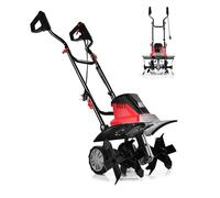 SOARS Motozappa Elettrica 1500W, Larghezza 43 CM, Profondità 22 CM, Ruote Pieghevoli & Altezza Regolabile, Doppia Sicurezza, Zappatrice Elettrica per Serra, Giardino, Campo, Cortile (6 Lame)