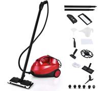 SOARS Pulitore a Vapore Portatile 2000W, Pressione del Vapore: 4 Bar, Massimo 108℃, Preriscaldamento: 5-6 Min, Serbatoio dell'Acqua: 1,5L, con 19 Accessori, per Divano, Pavimento, Finestra (Rosso)