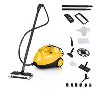 SOARS Pulitore a Vapore Portatile 2000W, Pressione del Vapore: 4 Bar, Massimo 108℃, Preriscaldamento: 5-6 Min, Serbatoio dell'Acqua: 1,5L, con 19 Accessori, per Divano, Pavimento, Finestra (Giallo)