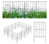 SOARS Recinzione da Giardino in Metallo 15/25 Pezzi, 60 cm di Altezza, Set Recinzione per Cani ed Aiuole, Recinto Decorativo Resistente ed Antiruggine, 33 x 60 cm (15 Pezzi)
