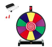 SOARS Ruota della Fortuna 12'', 10 Shot, da Tavolo e Terra, con Pennarello e Cancellino Riutilizzabile, Base Stabile, per Feste, Carnevale e Ferie (Ø30 cm, 40 cm H)