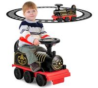 SOARS Treno elettrico per bambini, auto per bambini con musica e luci, guida realistica con pista in PP, spazio nascosto, carico 25 kg, per ragazzi e ragazze 3 anni + (nero+rosso)