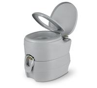 SOARS WC Portatile, Bagno Chimico con Pompa di Risciacquo, Serbatoio Acque Reflue 20L, Maniglia, Carico 150 kg, Altezza Seduta 40 CM, Toilette Portatile per Campeggio, Viaggi, Auto (Grigio scuro)