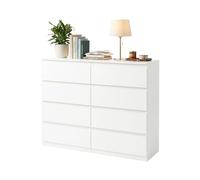Soayone Comò sottile bianco con 4 cassetti, set di 2 cassettiere per camera da letto, soggiorno, corridoio o ufficio, 60 x 40 x 98 cm per armadio