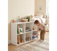 Soayone Scaffale Giochi Bambini con 6 Cubi, Libreria Montessoriana per Bambini, Mobile a Cubi Bianco per Giocattoli e Libri con 3 Pannelli Posteriori Rimovibili, 92,5 x 29 x 62 cm