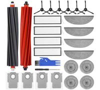 SOBEAU 26 Kit Accessori Ricambi per Roborock S8 MaxV Ultra, 2 Spazzola Principale, 4 Filtro Hepa, 4 Panni Mop, 4 Panni Mop Bordo, 6 Spazzole Laterali, 4 Sacchetti Antipolvere